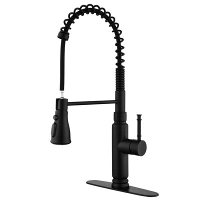 Robinet de cuisine tactile avec douchette rétractable en acier inoxydable noir mat, buse rotative à 360 degrés pour le nettoyage de l'évier en profondeur, corrosion et rouille, réglage simple de l'eau