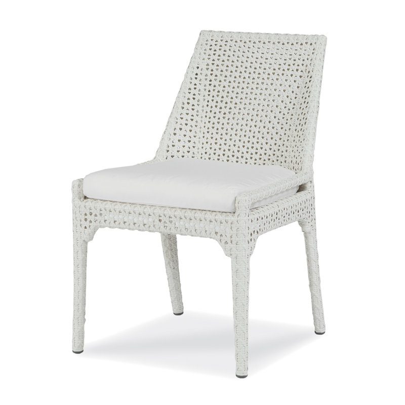 Tangier Outdoor Dining Side Chair, Chalk White, Tan 71617L24
