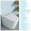 Toilette intelligente avec bidet intégré, ouverture et fermeture automatiques, siège chauffant allongé, capteur de pied encastré, affichage DEL, lavage à l'eau chaude, sécheuse, veilleuse