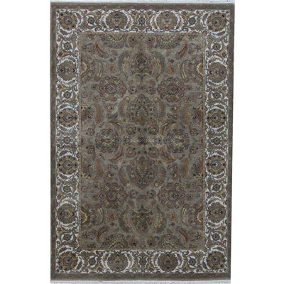 Tapis ivoire et chameau de haute qualité noué à la main Trinity