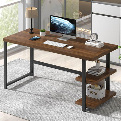 Bureau d'ordinateur, bureau à domicile en bois, bureau d'écriture
