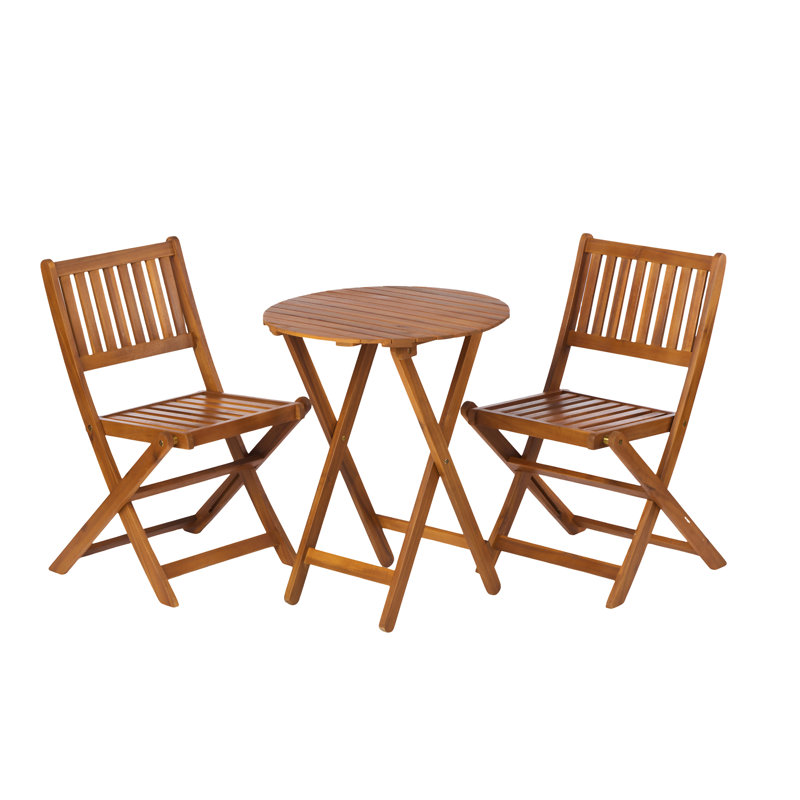Ensemble bistro 3 pièces en bois d'acacia