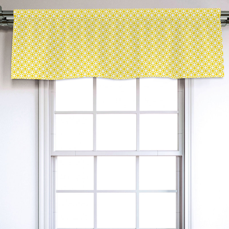 Sateen Geometric Ruffled Window Valance