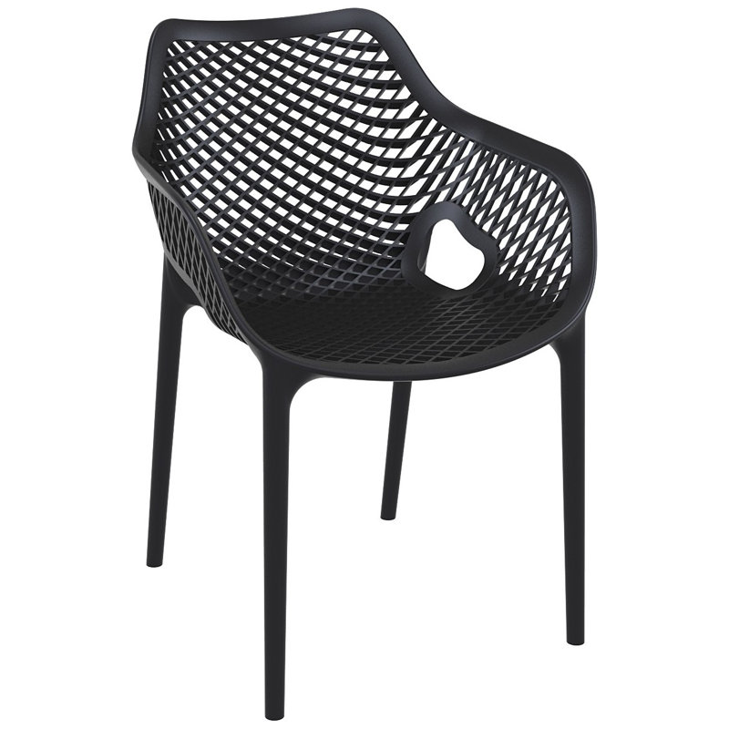 Farrah 2 Person Armchair Seating Set, Black