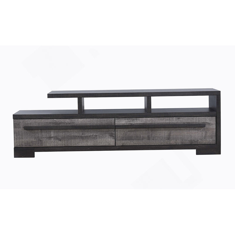 Console de divertissement 1Pc avec design moderne, tablette ouverte, deux tiroirs spacieux pour un rangement pratique
