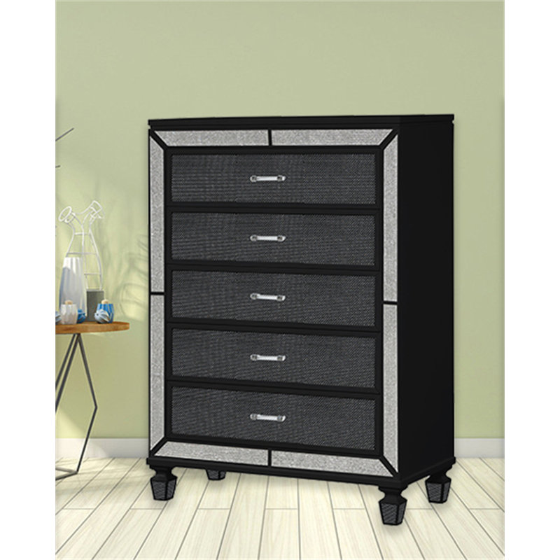 Commode 5 tiroirs l 37 po MIGGINS, Noir