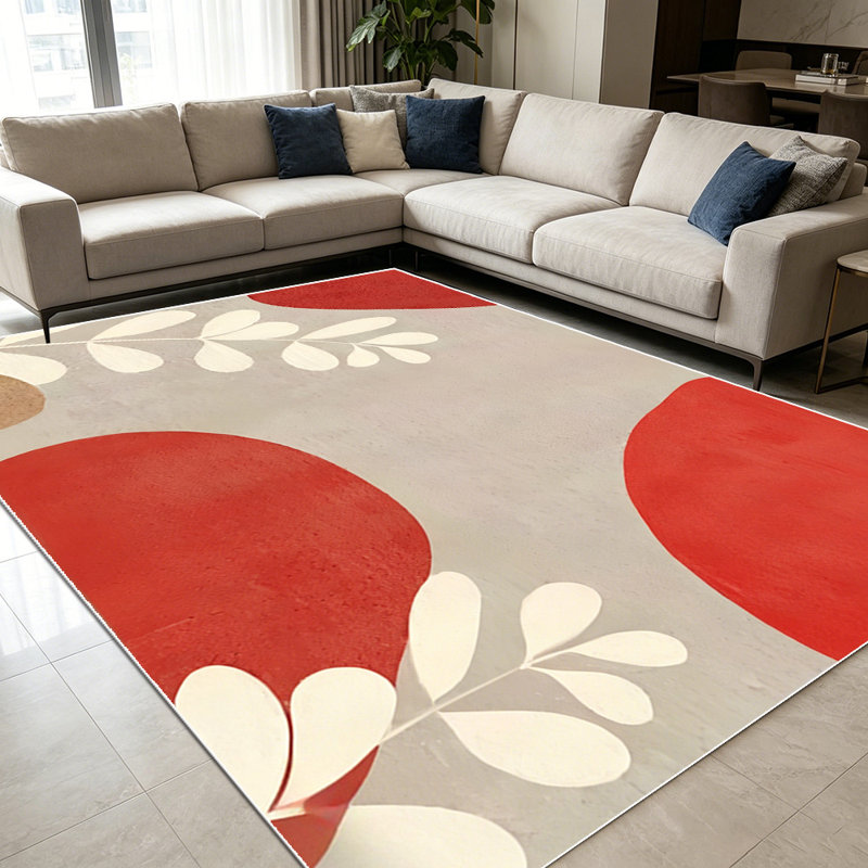 1PC Abstract Terracotta Neutral Botanical Boho area rugs for Living Room, Soft and Comfortable, Suitable for all seasons, easy-to-maintain, machine washable Indoor floor mat, Under Table Farmhouse suitable for dining room, bedroom, home office,