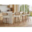 Tabouret de comptoir pivotant 26 po Mid-Century avec siège rembourré et dossier en rotin-2060284120