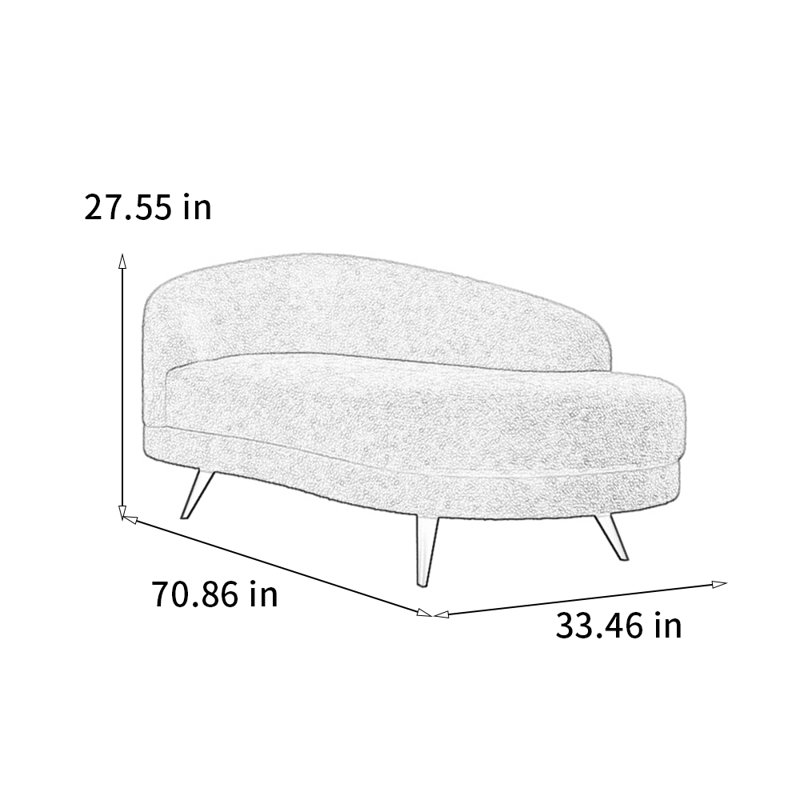 Chaise élégante et confortable, Orienté à gauche (vu de face)