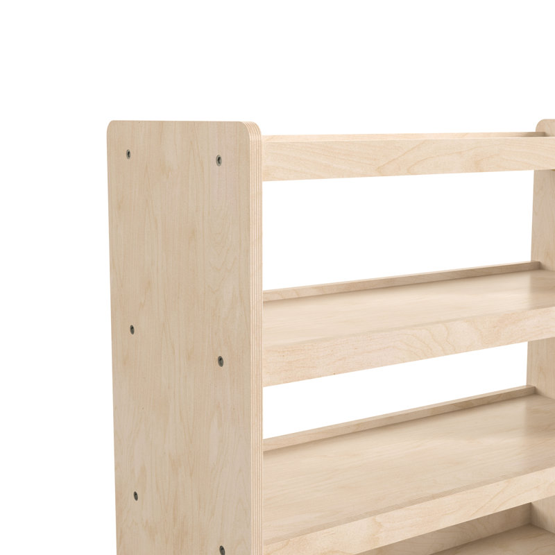 Chariot de rangement en bois de classe commerciale Bright Bright de 4 niveaux avec roulettes verrouillables