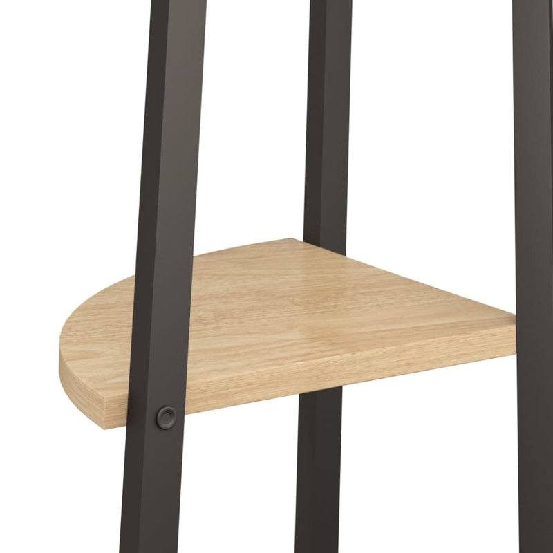Casstown 120 cm H x 45.5 cm W Steel Corner Bookcase, Natural/Black