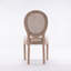 Chaise de salle à manger en bois massif de style français avec dossier en rotin et siège en lin, ensemble de 2 pour un usage quotidien élégant.