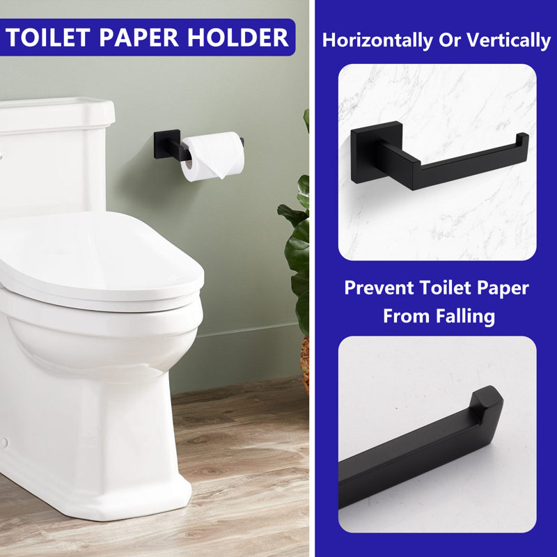 5 - Piece Bathroom Hardware Set, Matte Black
