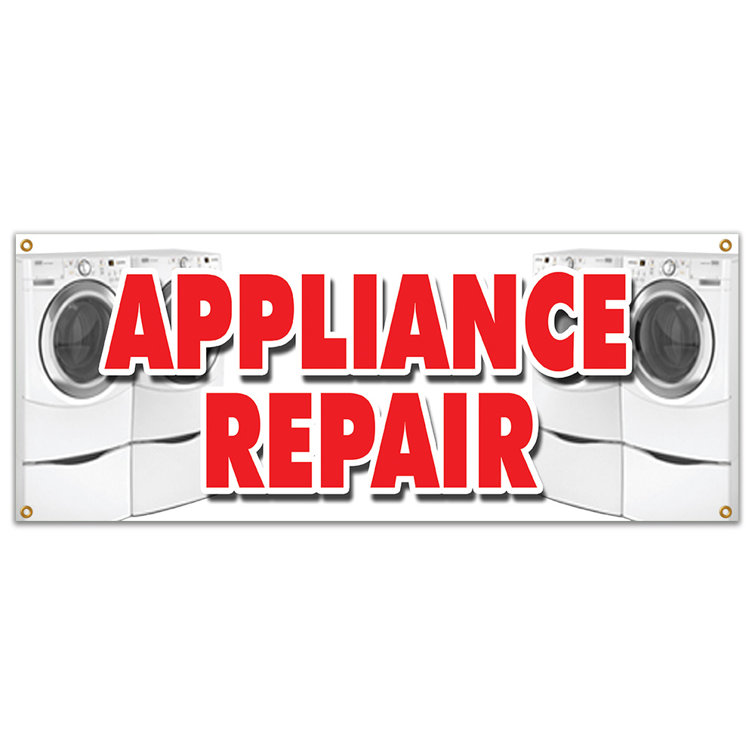 APPLIANCE REPAIR BANNER SIGN Refrigerator Washer Dryer All Brands Home