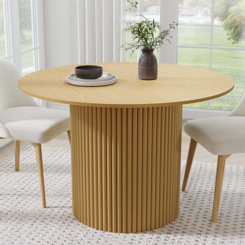 Table de salle à manger en bois massif, H 30 po x L 46 po x l 46 po, Chêne