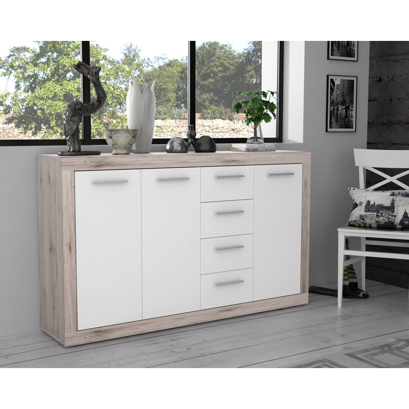 Commode combinée l 60,08 po Pastore, Beige / Blanc