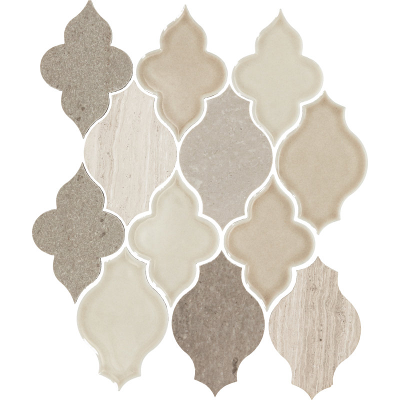Daltile Raine Natural Stone Arabesque Blend Mosaic Wall Tile (10 PC Per Carton) (7.38 SQFT Per Carton)