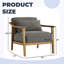 Fauteuil d'appoint à accoudoirs en bois massif avec coussin lombaire Syrova - Style Mid-Century moderne pour un décor de salon confortable-260361250