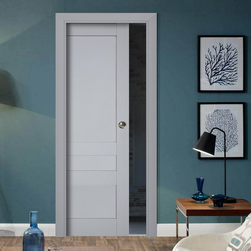 Porte de placard à panneaux Veregio, 30 po x 80 po, Gris