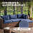 Outdoor Replacement Cushion Set For Seating – Includes 3 Seat Cushions, 3 Back Cushions, 2 Short Back Cushions & 1 Footrest Cushion.-1648034250