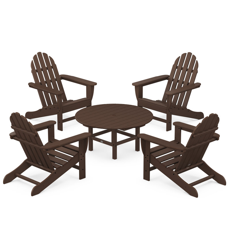 POLYWOOD Classic Adirondack Conversation Set, Mahogany