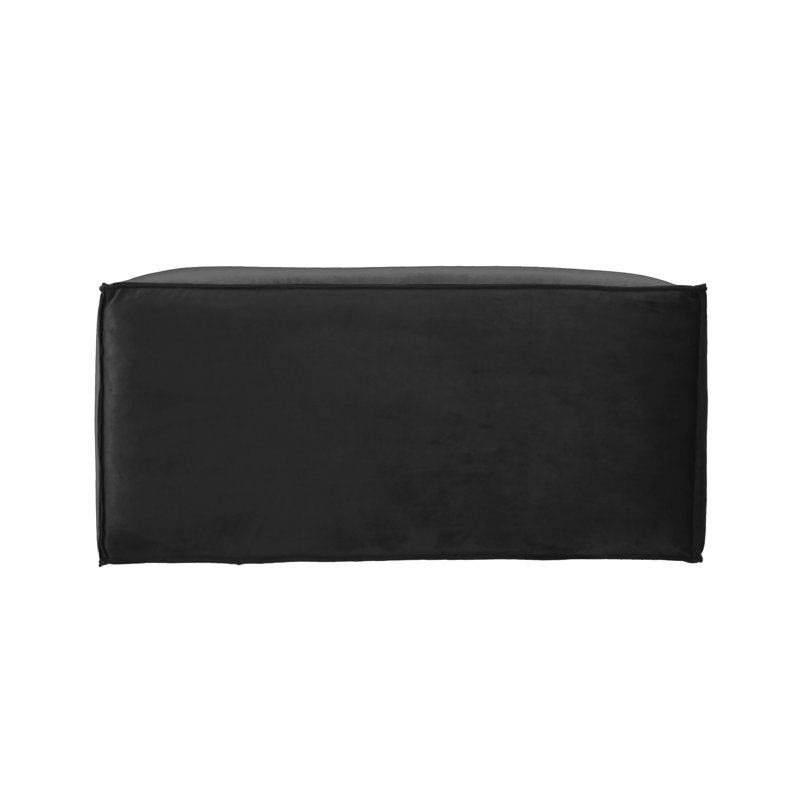 Microfiber & Vinyl Overstuffed 36" x 24" Rectangle Ottoman, 16"H, Onyx