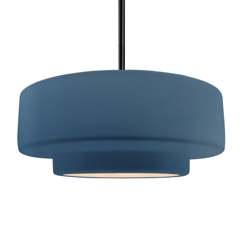 Luminaire suspendu à 1 lumière Meydan, Ciel à minuit / blanc mat, H 6 po x l 16,25 po x P 16,25 po, Matte Black