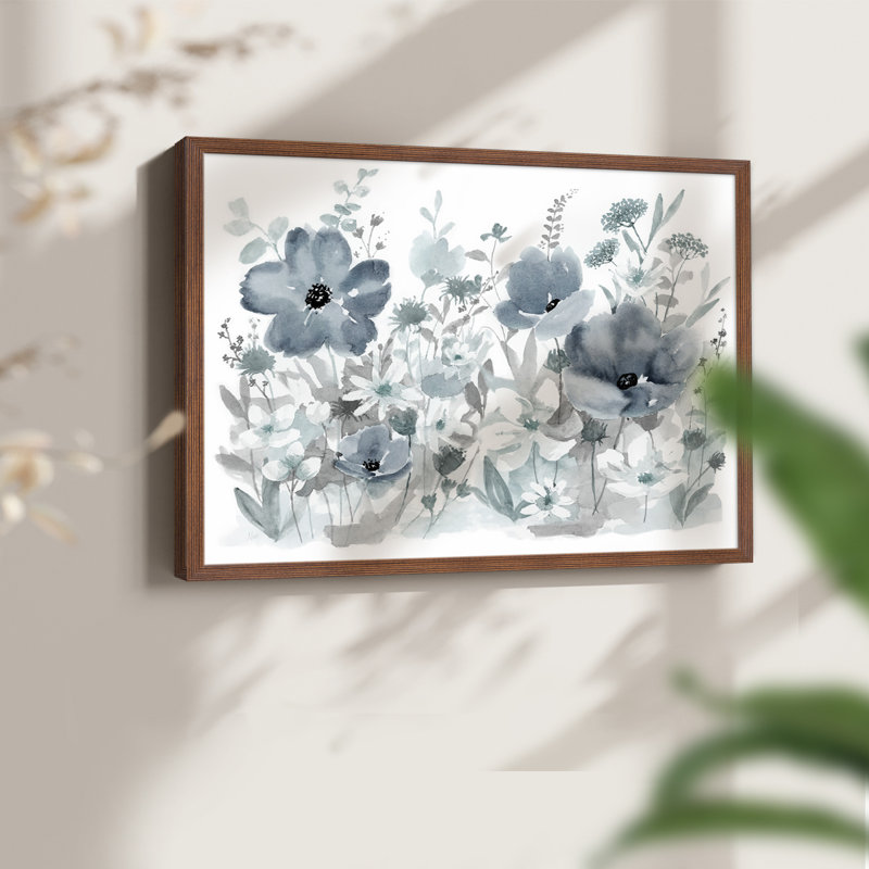 Bleu nature - impression encadrée - réaménageable, Noyer, H 16 po x l 20 po