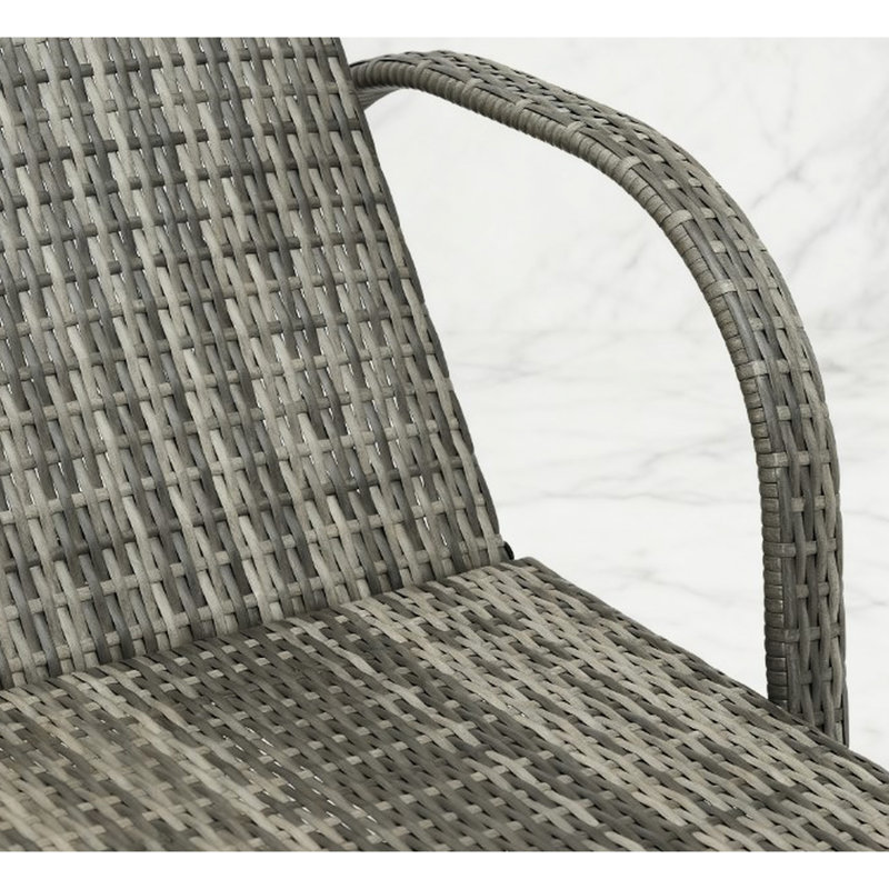 Chaise longue ajustable avec roues, mécanisme d'inclinaison et fauteuil à haute résistance, assise confortable