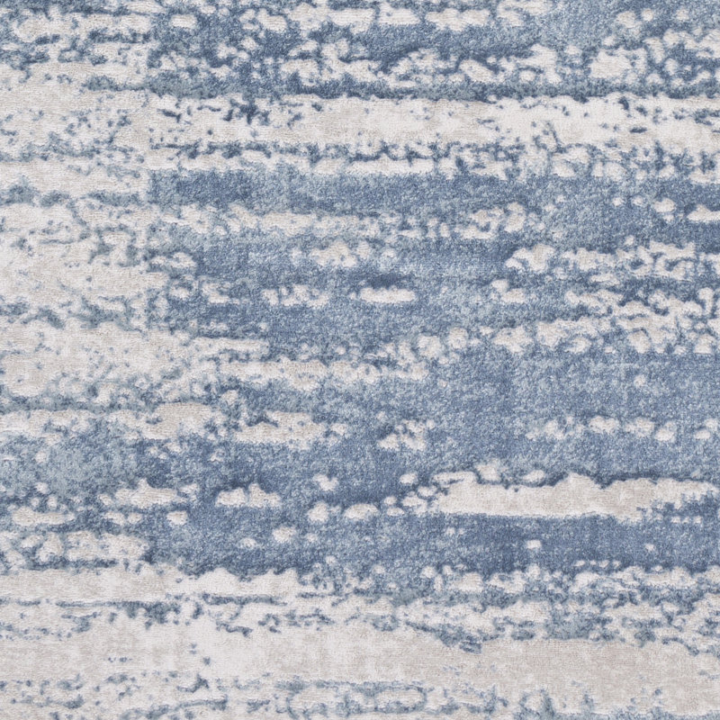 Tapis bleu/gris moderne abstrait Maney, Rectangle 2 pi x 3 pi