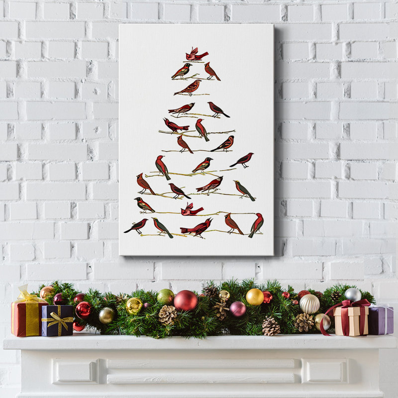 Red Bird Christmas Collection B sur toile, H 12 po x l 8 po x P 1,5 po