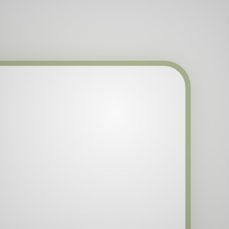 Miroir mural Leyat, 60 po x 36 po, Vert