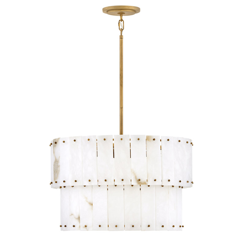 Simone 6 - Light Steel Dimmable Drum Chandelier