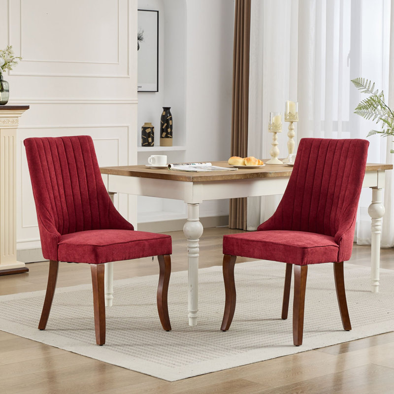 Ensemble de 2 chaises de salle à manger Channel, Vin rouge
