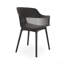 Chaises d'extérieur Dahlia. En polypropylène noir. Dimensions : 84 cm (H) x 57 cm (L) x 55 cm (P). Style minimaliste et confort.