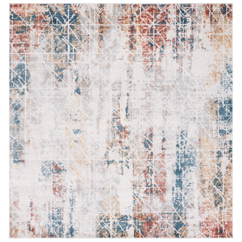 Invista Performance Abstract Rug, Square 6'7"