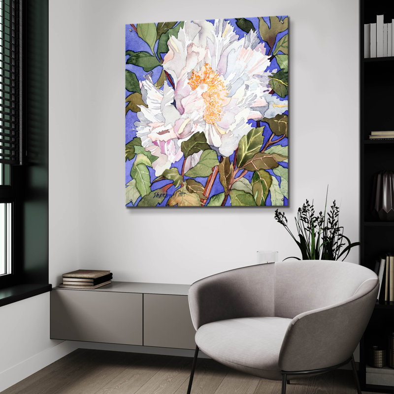 «White Peony» par Sharon Pitts, H 36 po x l 36 po x P 0,2 po