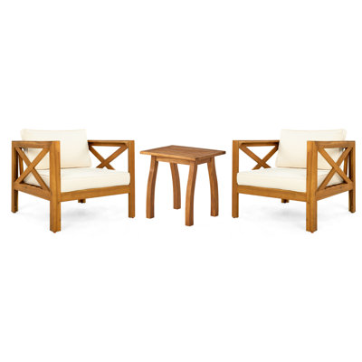 Comfortable Outdoor Seating Acacia Wood Modern Patio Set Ideal For Coastal Spaces
