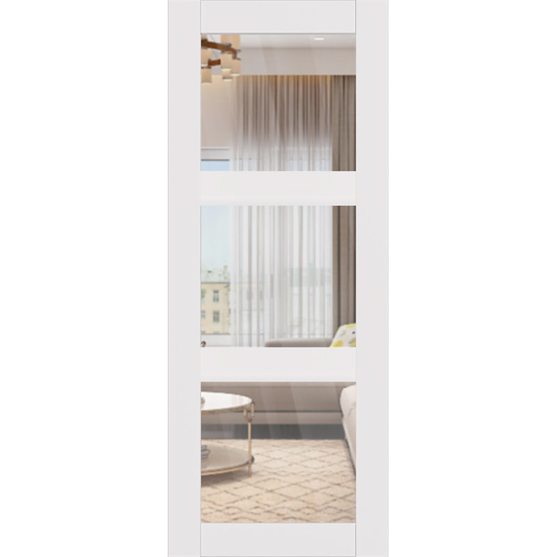 Dalle de porte intérieure en verre manufacturé blanc polaire Smart Pro 3 Lite, 17,75 po x 83,23 po