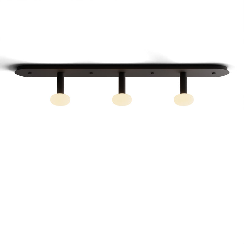 Combi Pendant 6" Linear Combo with Canopy, Glass Ball, Matte Black, 3