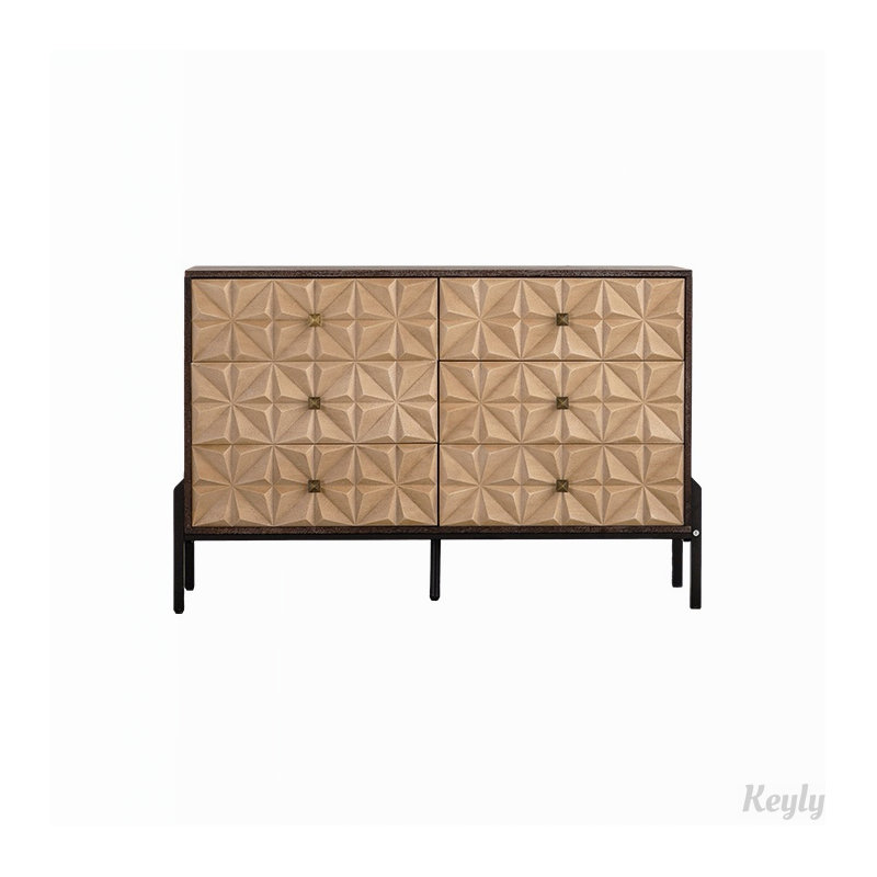 Commode 6 tiroirs avec motif géométrique