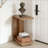 C-Shaped Bedside Table with Slatted Design