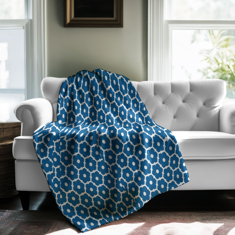 Patterns White - 1 pièce Sherpa Premium, Lit simple