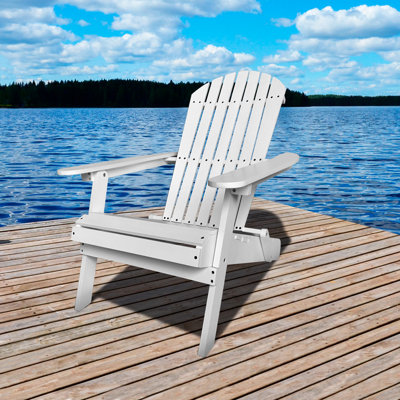 Boisvert Solid Wood Folding Adirondack Chair by Highland Dunes