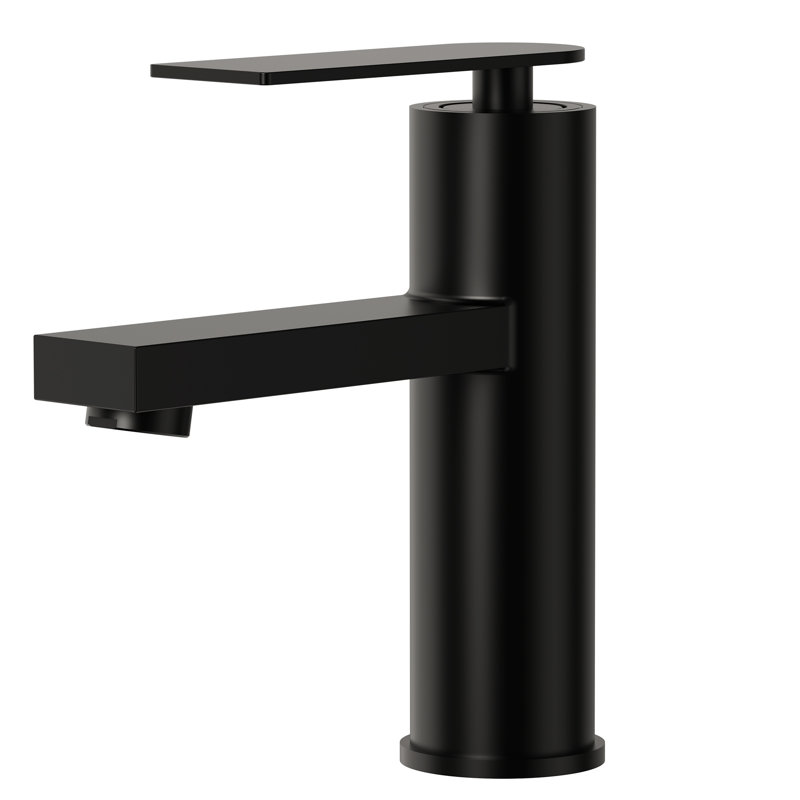 Single Hole Bathroom Faucet, Single Handle Bathroom Sink Faucet with Drain Assembly , Matte Black