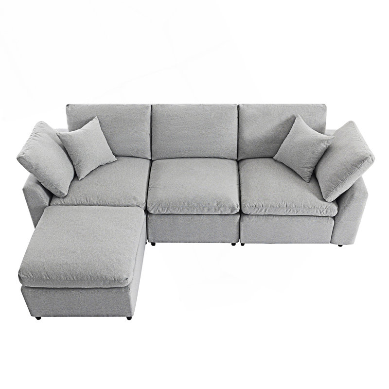 Canapé modulaire convertible Upholstery, canapé en L avec méridienne réversible