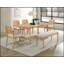 Banc de salle à manger contemporain en bois / beige rembourré pour les intérieurs modernes et scandinaves, confortable et élégant