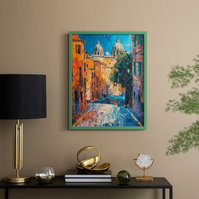 LANDSCAPES Series CECLII, reproduction encadrée - bois massif, H 11 po x l 9 po, Vert