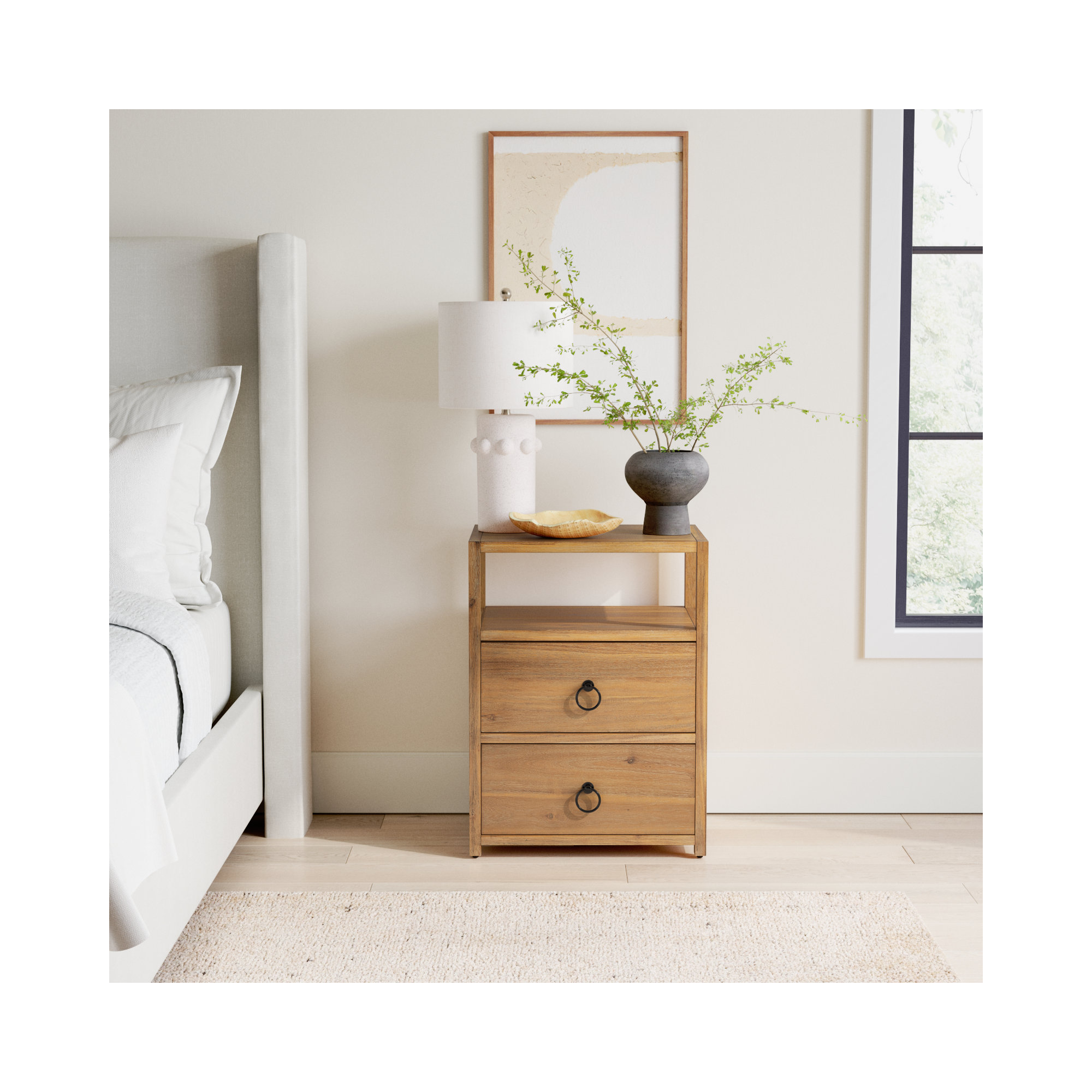 Elin 2 - Drawer Nightstand, Natural