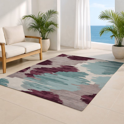Watercolor Gray Indoor and Outdoor Area Rug